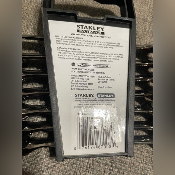 Stanley fatmax 7-piece reversible ratcheting wrench set Gun Chrome Tool Lifetime - Picture 5 of 5